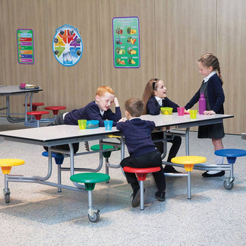 8 Seat Rectangular Mobile Folding Table Seating Unit